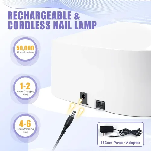 Lámpara Uv Led Inalámbrica Para Uñas Nxj Infilila 54w