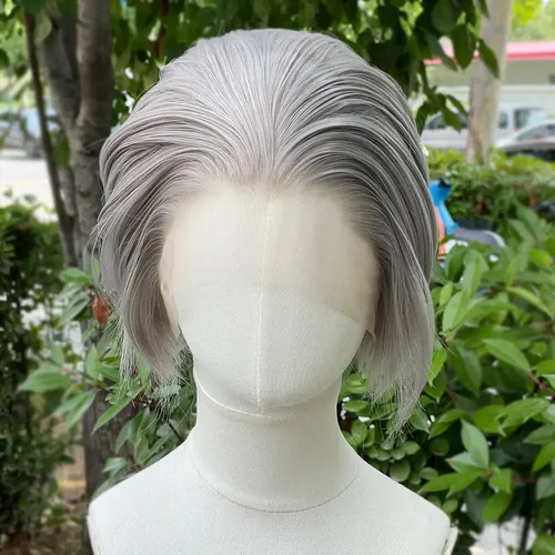 Pelucas Bob Naturales Con Corte Corto En La Parte Delantera,