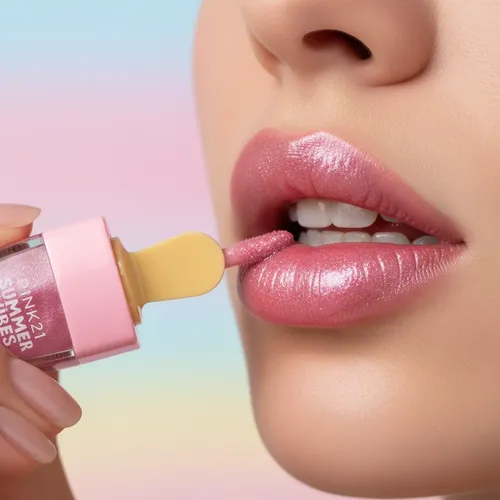Lipgloss C/glitter Aroma Frutal Brillo Labial Makeup Pink21