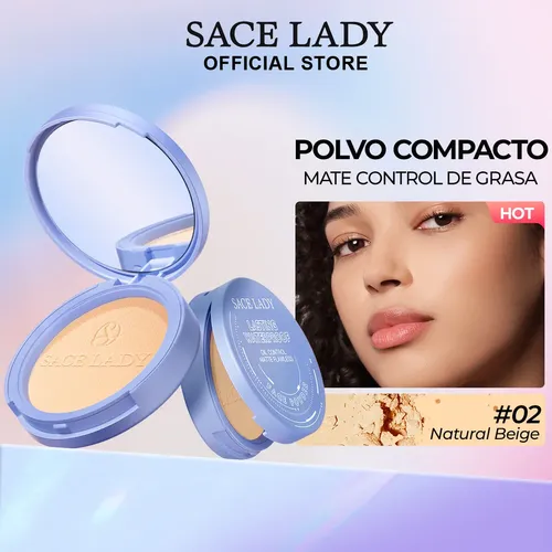 Sace Lady Base De Maquillaje Polvo Compacto Fijador Matte Tono 01 Marfil Clásico -10g Resistente Al Agua Larga Duración ControlDe La Grasa Y Acabado Mate lmpecable