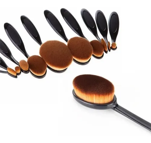 Set De Brochas Y Pinceles Oval X 10 Profesional En Caja