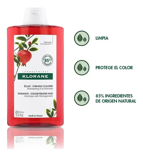 Klorane Granada Shampoo Para Cabello Teñido X 400 Ml