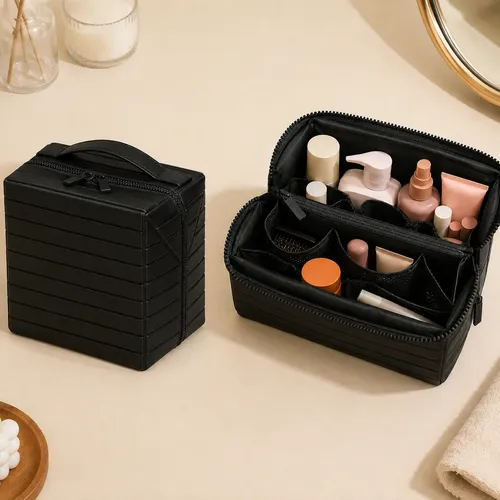 Neceser Organizador Maquillaje Viaje Bolsillos Plegable