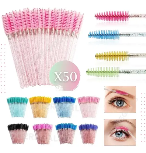 Cepillos X50 Peine Rimmel P/cejas Pestañas Extensión Cristal
