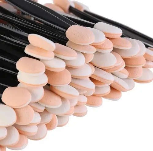 10 Aplicador De Sombras Y Uñas Para Ojos Doble Puntas Negro