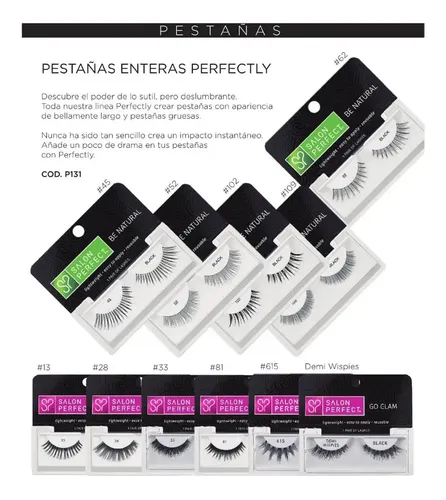 Pestañas Postizas Salon Perfect P131 Color 45 Resistente al Agua