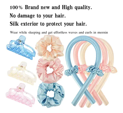 Adbandana Para Rulos Sin Calor Rosa Set De Diys De Sedada