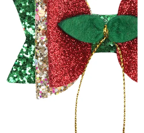 Moño Navideño Accesorio Para El Cabello De Cerezas