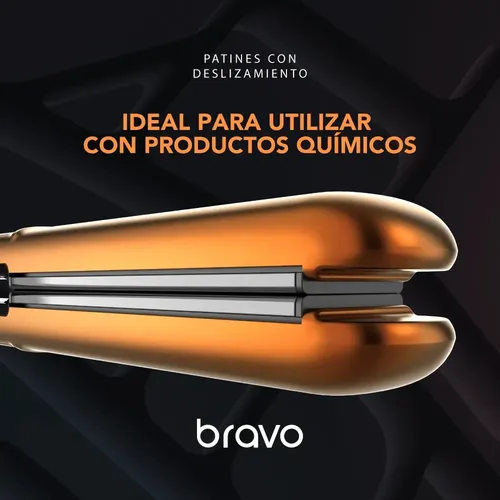 Plancha Gama Bravo Led Titanium 250° Con Cable Giratorio