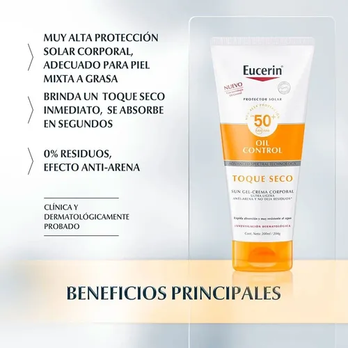 Eucerin Protector Solar Fps50 Corporal Toque Seco Gel Crema