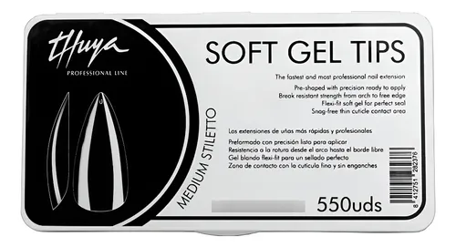 Soft Gel Medium Stiletto Tips Para X550u Thuya Uñas 3c