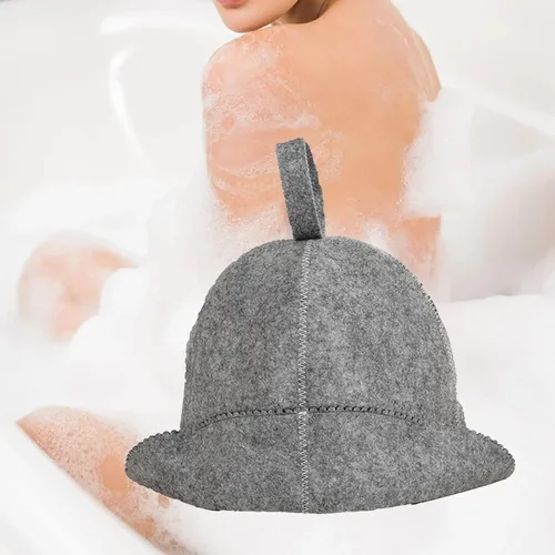 Gorro De Fieltro Para Sauna Protección Cabeza Gris Tradicion