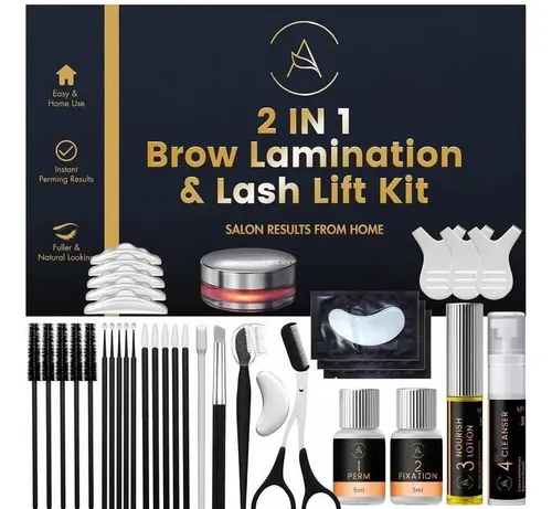 Kit De Laminación De Cejas Lift Kit, Solución 2 En 1, Para U