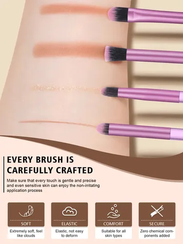 Set De Brochas Y Esponjas De Maquillaje Profesional Violeta