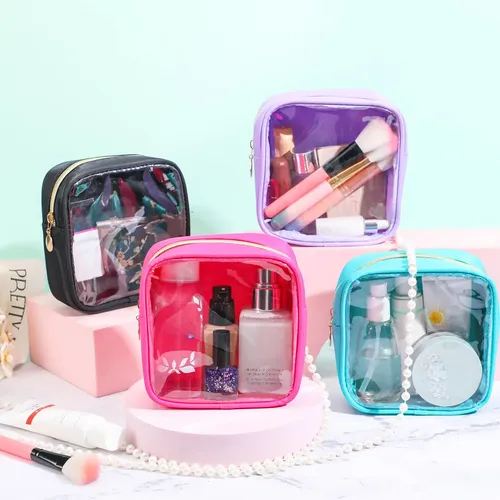 Bolsa De Maquillaje Hushee De Nailon Transparente Para Mujer