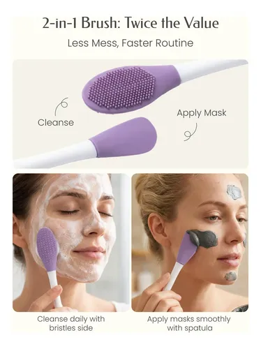 Face Roller Set, Estropajo De Silicona Gua Sha Con Tapa