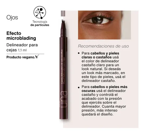 Delineador En Fibra Para Cejas 1,1ml Una Natura Vegano