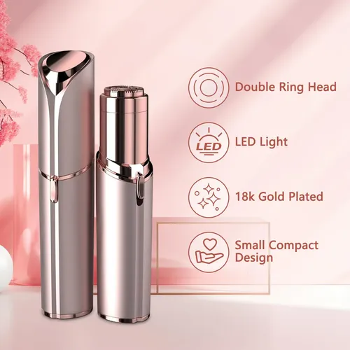 Removedor De Vello Facial Eléctrico Oro Rosa Modelo Tv