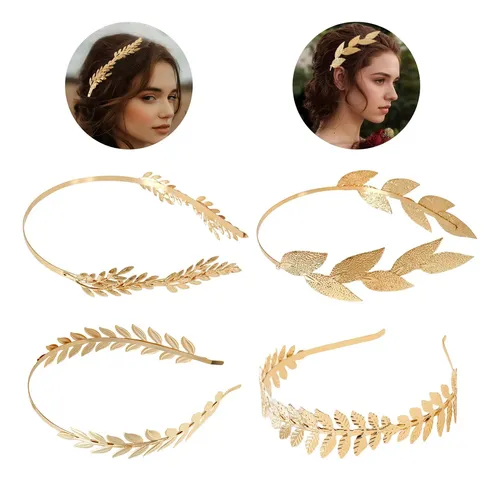 Corona Metálica De Hojas Laureles Tiara Accesorio F