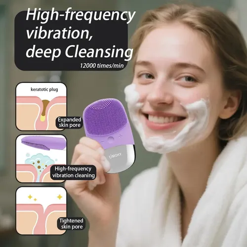 Cepillo Facial Eléctrico 3 En 1 Masajeador Vibratorio Ipx7