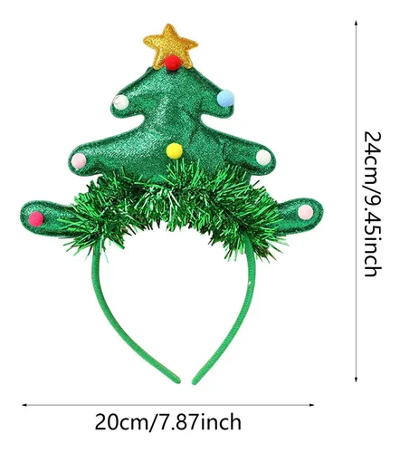 Diadema Navideña Para Árbol De Navidad Con Purpurina