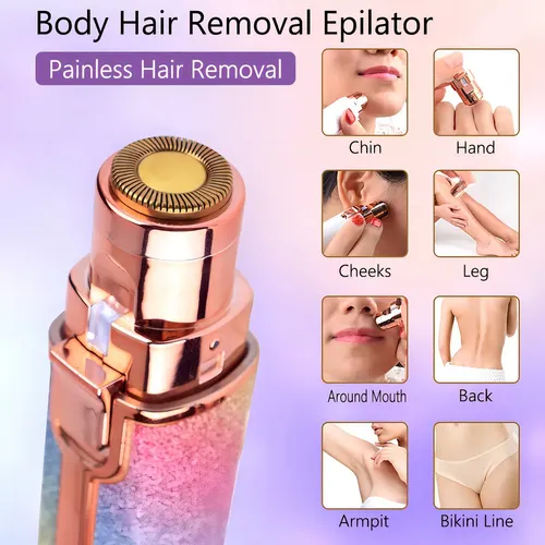 Depiladora Eléctrica 2 En 1 Para Cejas, Nariz Y Axilas, Color Rosa