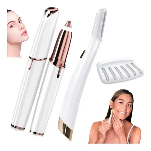 Set Perfilador Cejas Luz Led + Depiladora Eléctrica Portátil