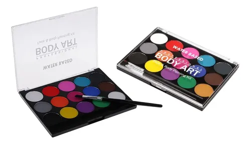 =2 Cajas De 15 Colores No Tóxicos Para Rostro Y Paleta De Ti