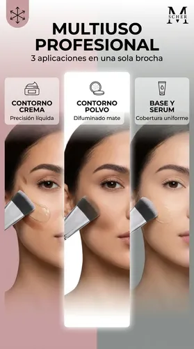 Brocha De Maquillaje Para Contorno Crema Recta Melody Scher