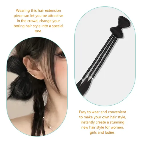 Extensión De Coleta Trenzada Con Lazo Y Trenza De Cabello