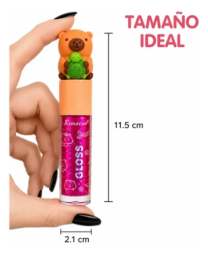 Lip Gloss Capibara Kawaii Brillo Labial Glitter X3