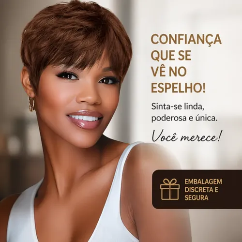Peluca Corta De Cabello Natural Humana Linda