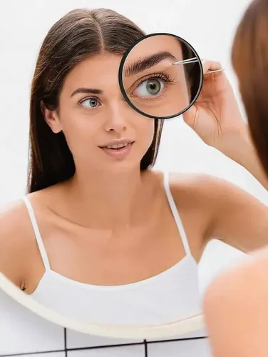 1 Pieza De Espejo De Maquillaje Con Aumento De 10x Y 15x, Co