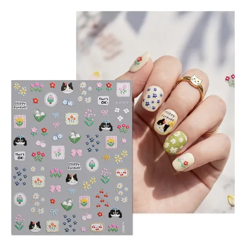 Prima Stickers 3d For Uñas Diseño Kawaii Autoadheribles