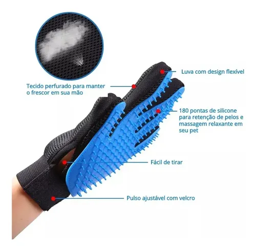 Kit De Guantes Magnéticos Para Depilación Para Mascotas