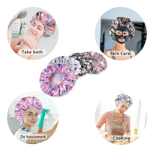 4 Piezas: Gorros De Ducha Para Mujeres, Cómodo Y Suave Flower C 4 Pcs/set