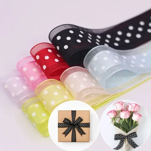 Cinta De Organza Con Lazo Para El Pelo, Cinta De Lunares