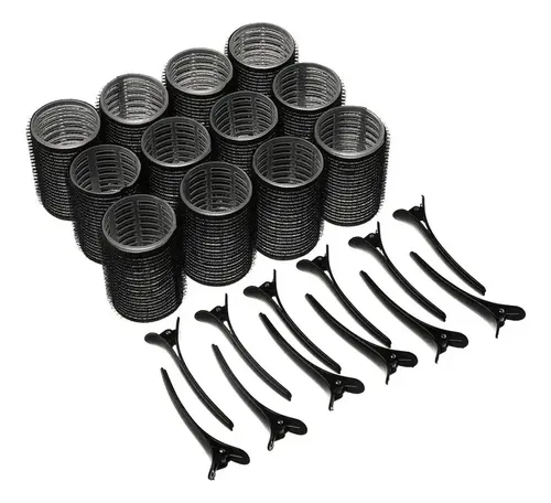 A 12 Pzs Rizadores Cabello Sin Calor + Pinzas Tubos Peinado