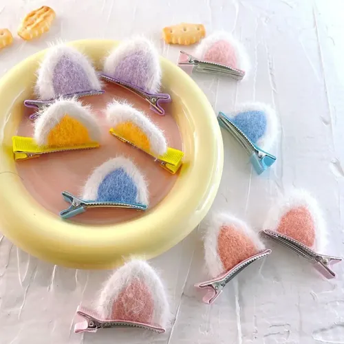 Broches Para El Pelo Orejas De Gato Kawaii 12 Piezas