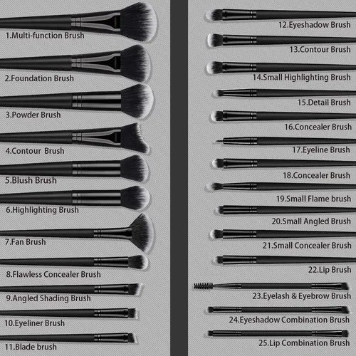 Set De Brochas De Maquillaje Yolygir 32 Unidades Negro