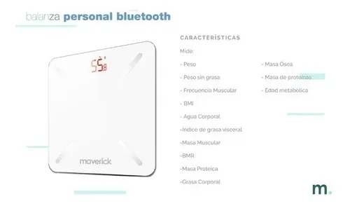 Balanza Personal Digital Con Bluetooth Smart Capacidad 180ki