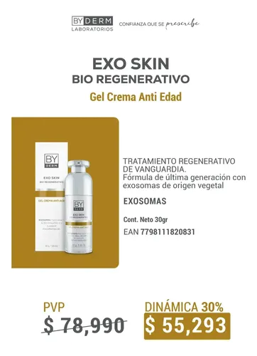By Derm Exo Skin Anti Edad Bio Regenerativo Exosomas 30 Gr Todo Tipo De Piel Día/noche