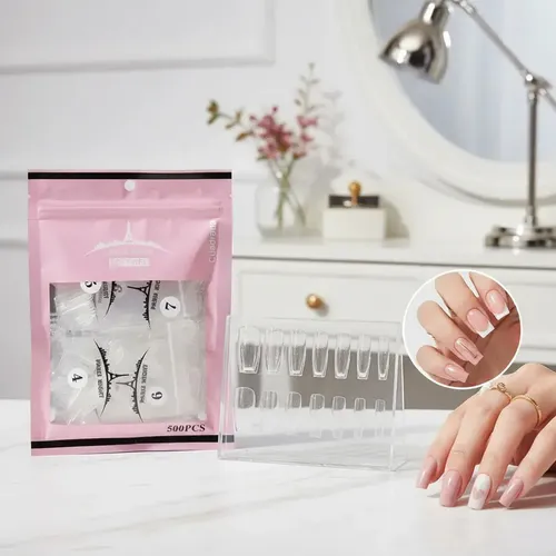 Tips Soft Gel Y Press On Paris Night X500 Unidades En Bolsa