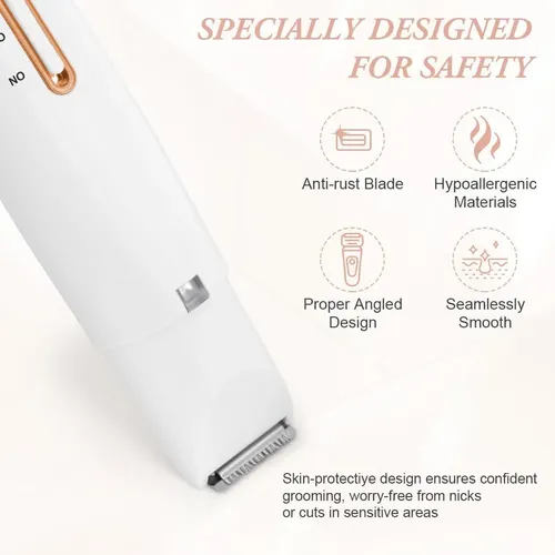 Recortadora Eléctrica Femenina 4 En 1 Body Intimate White 12