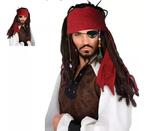 Combo X 12 Un Peluca Pirata Jack Sparrow Piratas Del Caribe