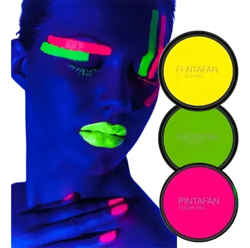 Kit Maquillaje Fluorescente Acuarelable Bodypaint Pintafán