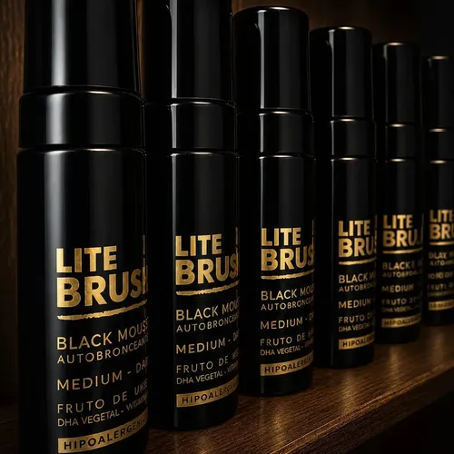 Autobronceante Black Air Mousse 150ml Litebrush Con Guía Color Hipoalergénico