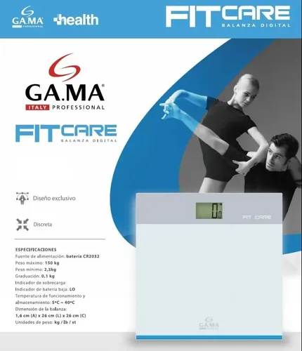Balanza Digital De Vidrio Personal Gama Fit Care Hasta 150kg