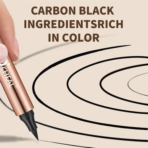 Delineador Marcador Ocheal Dual Ojo De Gato, Negro Mate De Larga Duración