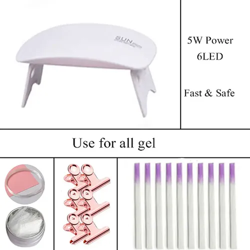 Set De Extensiones De Uñas Con Lámpara, Pegamento Para Const